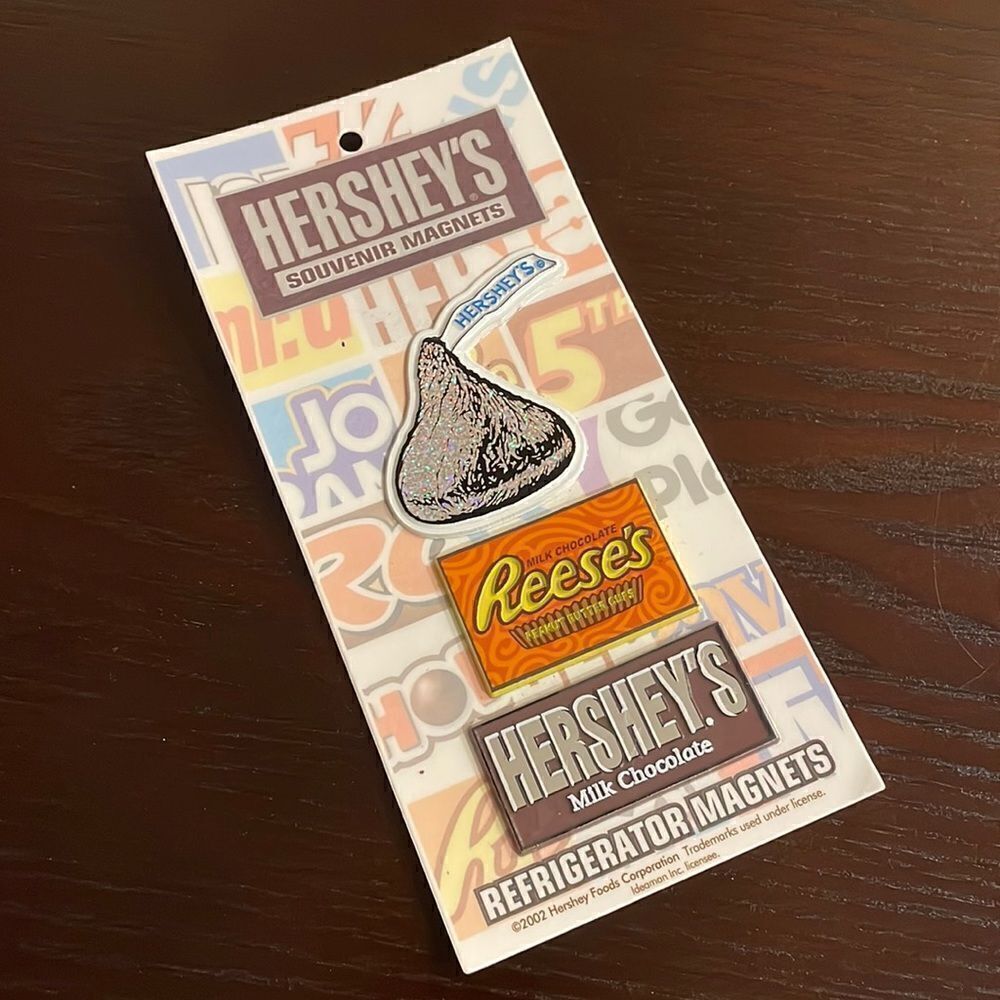 Hershey’s Souvenir Magnets Pack of 3 Refrigerator Magnets 2002 Vintage Chocolate